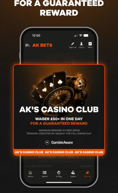 AK's Casino Club: wager £50 or more in a day for a guaranteed reward